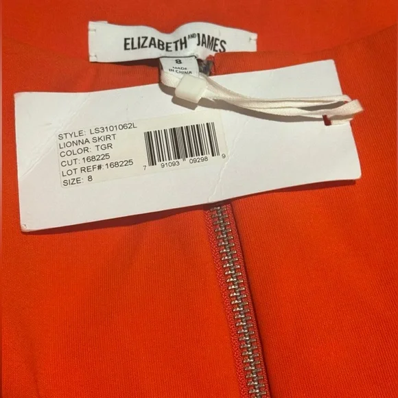 Elizabeth and James Orange Red Pencil Skirt - Picture 2 of 3